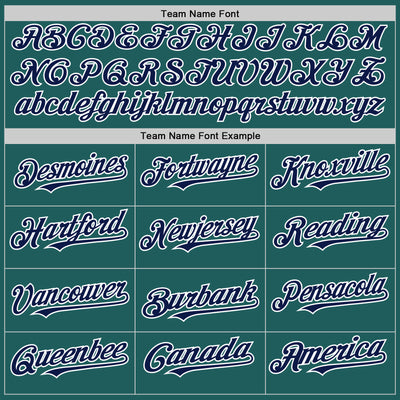 Custom Teal Navy-White Line Authentic Baseball Jersey