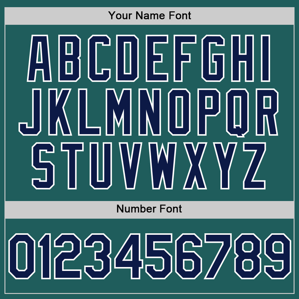 Custom Teal Navy-White Line Authentic Baseball Jersey