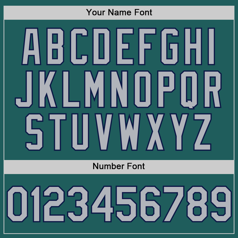 Custom Teal Gray-Navy Line Authentic Baseball Jersey