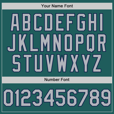 Custom Teal Gray-Navy Line Authentic Baseball Jersey