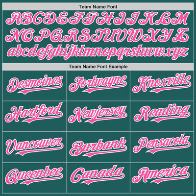 Custom Teal Pink-White Line Authentic Baseball Jersey