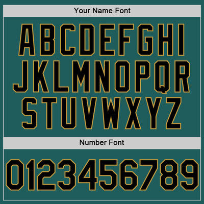 Custom Teal Black-Old Gold Line Authentic Baseball Jersey