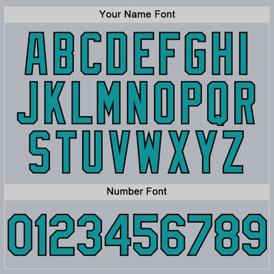 Custom Gray Teal-Black Line Authentic Baseball Jersey