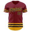 Custom Crimson Navy-Gold Line Authentic Baseball Jersey