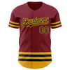 Custom Crimson Black-Gold Line Authentic Baseball Jersey