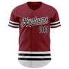Custom Crimson Black-White Line Authentic Baseball Jersey