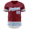Custom Crimson Light Blue-White Line Authentic Baseball Jersey