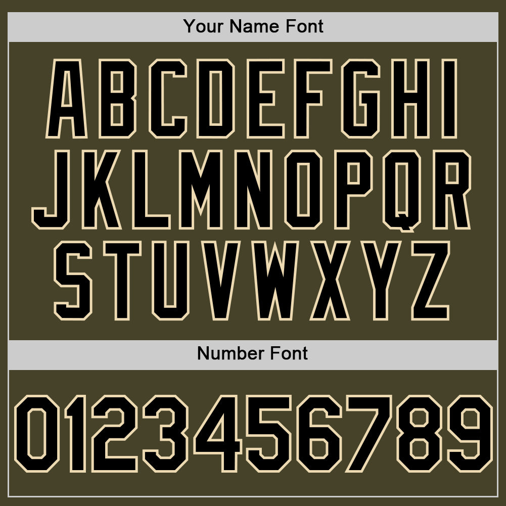 Custom Olive Black-Cream Line Authentic Salute To Service Baseball Jersey