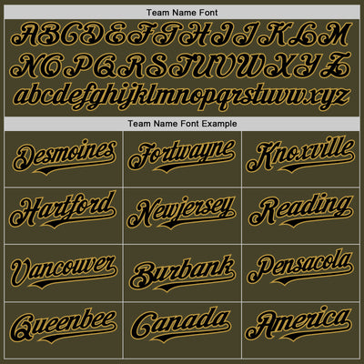 Custom Olive Black-Old Gold Line Authentic Salute To Service Baseball Jersey