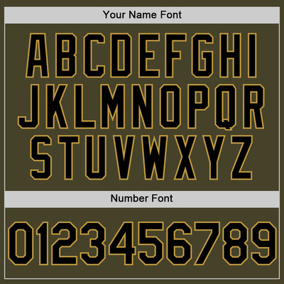 Custom Olive Black-Old Gold Line Authentic Salute To Service Baseball Jersey