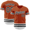 Custom Texas Orange Black-White Line Authentic Baseball Jersey