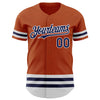 Custom Texas Orange Navy-White Line Authentic Baseball Jersey