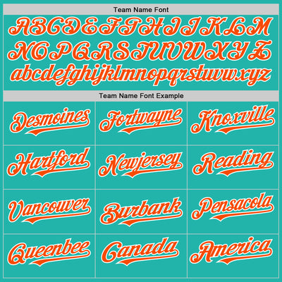 Custom Aqua Orange-White Line Authentic Baseball Jersey