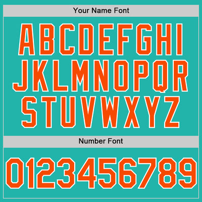 Custom Aqua Orange-White Line Authentic Baseball Jersey