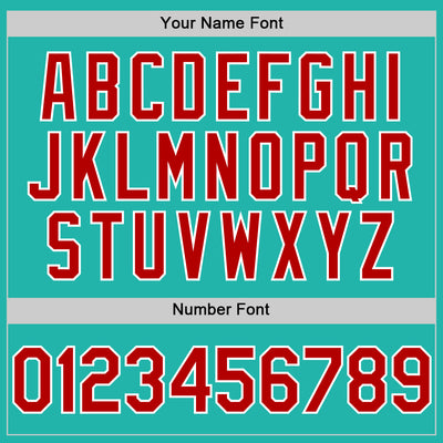 Custom Aqua Red-White Line Authentic Baseball Jersey