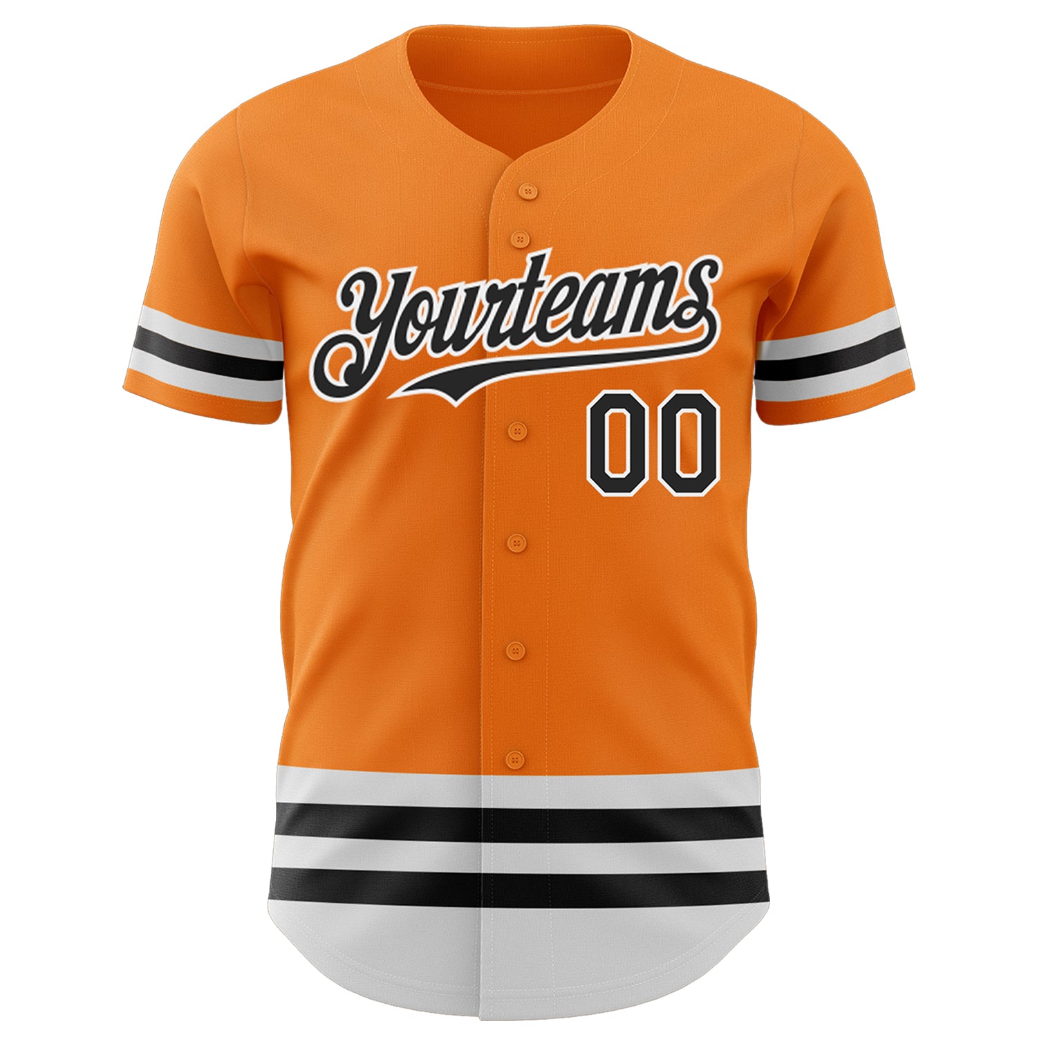 Custom Bay Orange Black-White Line Authentic Baseball Jersey