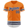 Custom Bay Orange Navy-White Line Authentic Baseball Jersey