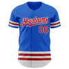Custom Thunder Blue Red-White Line Authentic Baseball Jersey