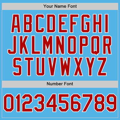 Custom Sky Blue Red-White Line Authentic Baseball Jersey