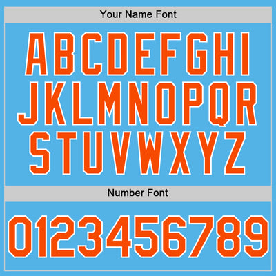 Custom Sky Blue Orange-White Line Authentic Baseball Jersey