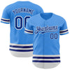 Custom Electric Blue Royal-White Line Authentic Baseball Jersey
