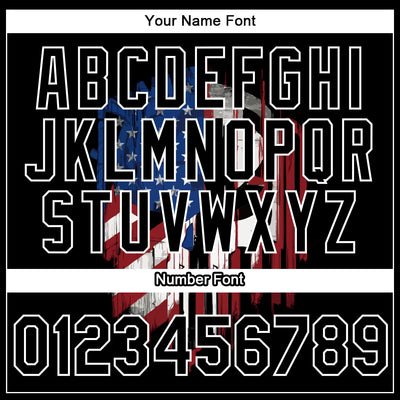 Custom Black White 3D American Flag Patriotic Performance T-Shirt