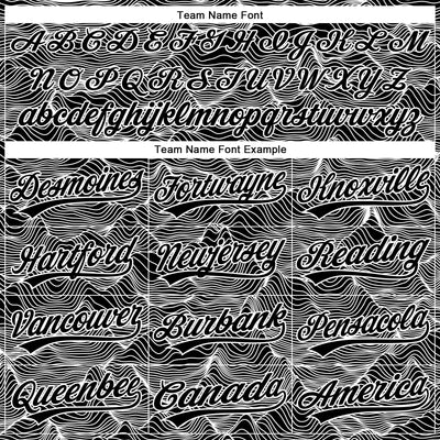Custom Black White 3D Pattern Design Abstract Mountains Authentic Baseball Jersey