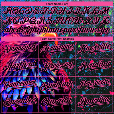 Custom Black Pink 3D Pattern Design Holi Festival Color Powder Authentic Baseball Jersey