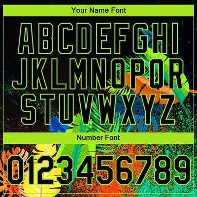 Custom Black Neon Green 3D Pattern Design Holi Festival Color Powder Performance T-Shirt