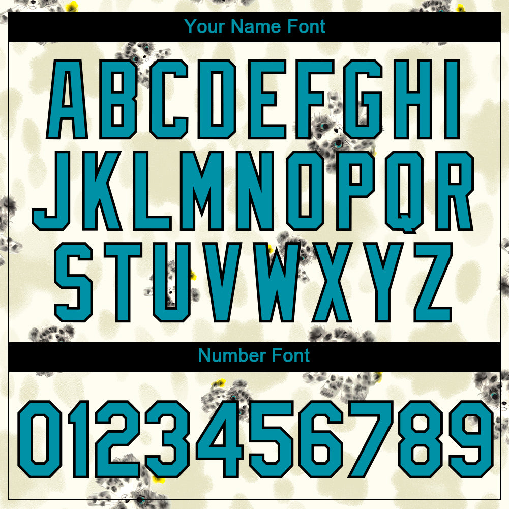 Custom Cream Teal-Black 3D Pattern Design Dog Performance T-Shirt