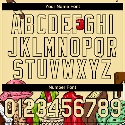 Custom City Cream Black 3D Pattern Design Summer Holiday Ice Cream Performance T-Shirt