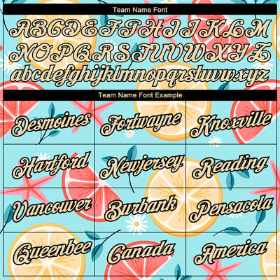 Custom Sky Blue City Cream-Black 3D Pattern Design Summer Holiday Fruit And Flower Performance T-Shirt