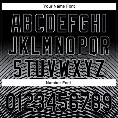 Custom Black Gray 3D Pattern Design Gradient Lines Authentic Baseball Jersey