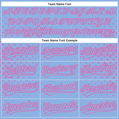 Custom Light Blue Pink 3D Pattern Design Geometric Stars Authentic Baseball Jersey