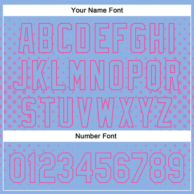 Custom Light Blue Pink 3D Pattern Design Geometric Stars Authentic Baseball Jersey