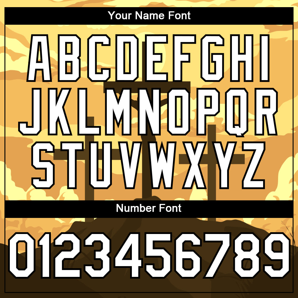 Custom Yellow White-Black 3D Pattern Design Religion Cross Jesus Christ Good Friday Authentic Baseball Jersey