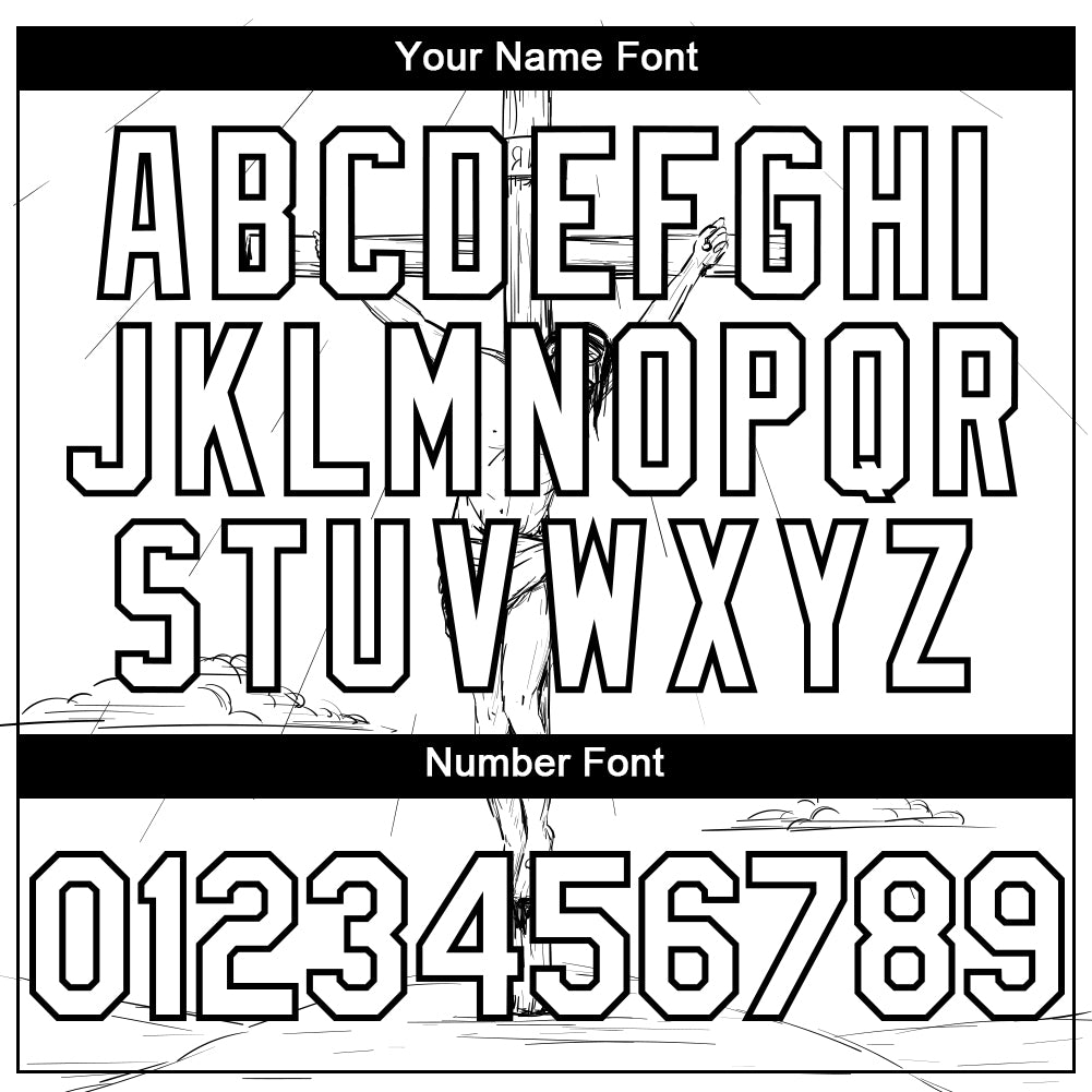 Custom White Black 3D Pattern Design Religion Cross Jesus Christ Good Friday Authentic Baseball Jersey