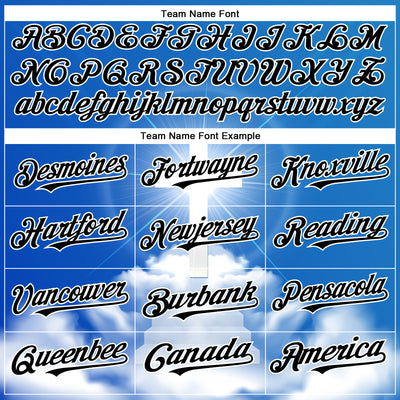 Custom Royal Black-White 3D Pattern Design Religion Cross Jesus Christ Good Friday Authentic Baseball Jersey