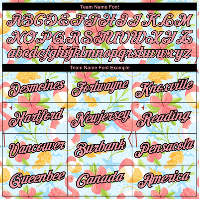 Custom White Medium Pink-Black 3D Pattern Design Tropical Hawaii Flamingo Performance T-Shirt