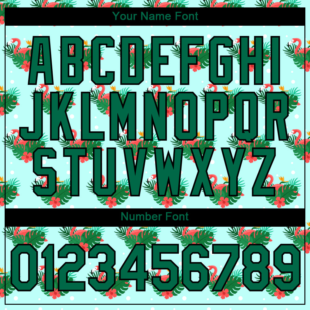 Custom Lakes Blue Kelly Green-Black 3D Pattern Design Tropical Hawaii Flamingo Performance T-Shirt