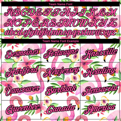 Custom White Pink-Black 3D Pattern Design Tropical Hawaii Flamingo Performance T-Shirt