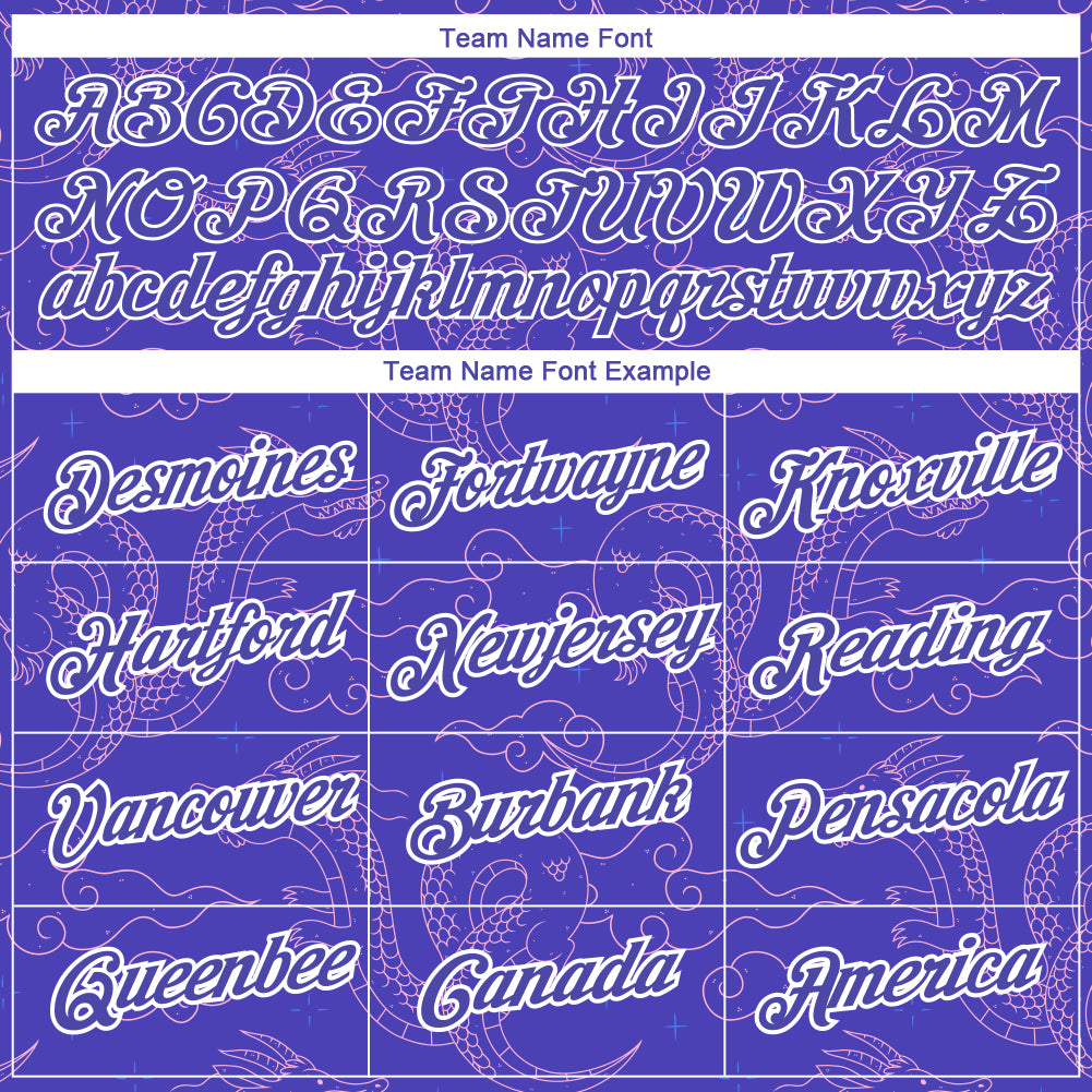 Custom Dark Purple White 3D Pattern Design Dragon Performance T-Shirt