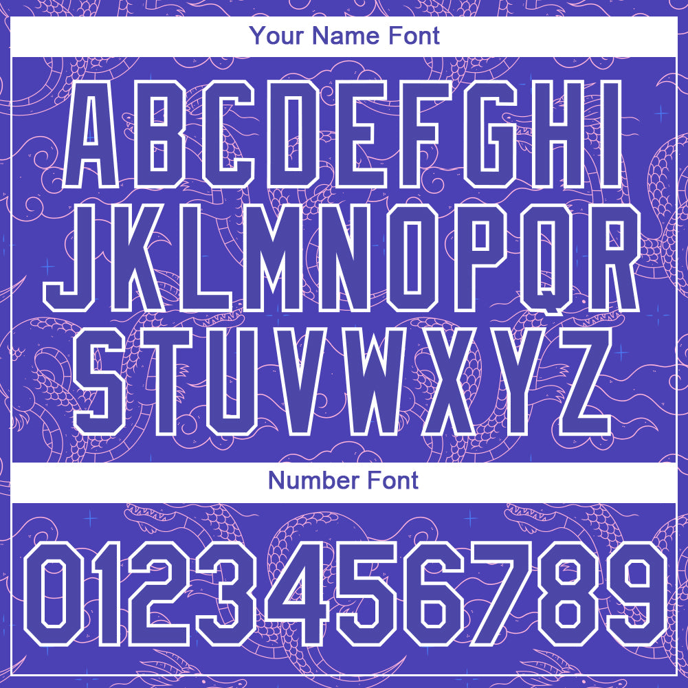 Custom Dark Purple White 3D Pattern Design Dragon Performance T-Shirt