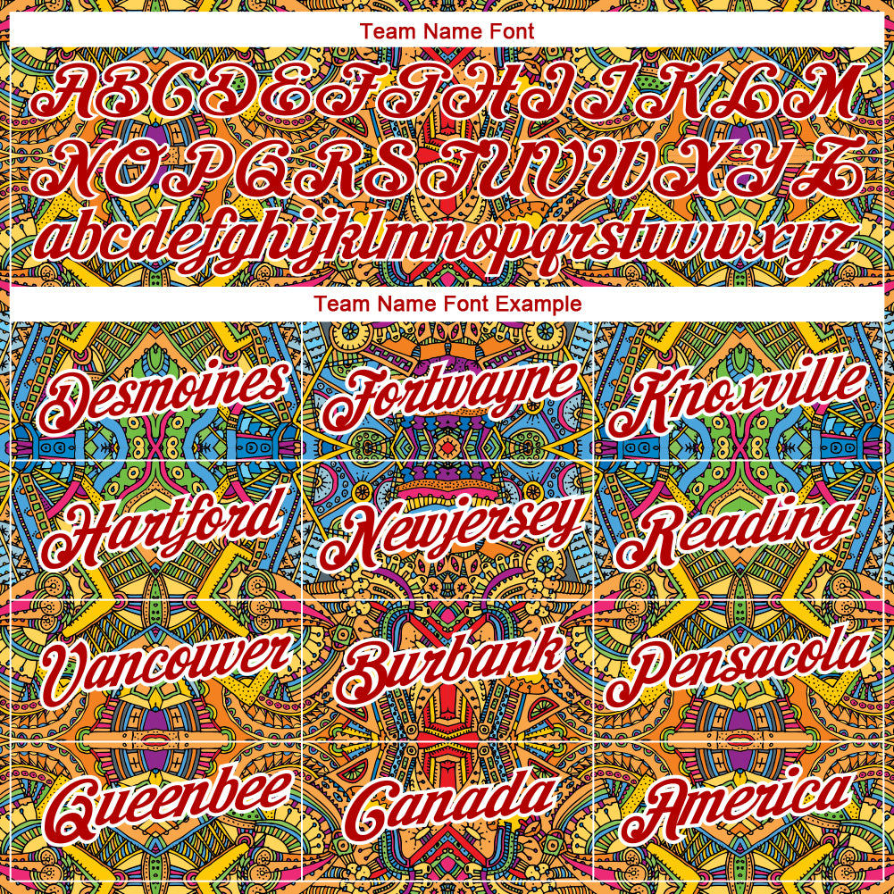 Custom White Red 3D Pattern Design Boho Style Performance T-Shirt