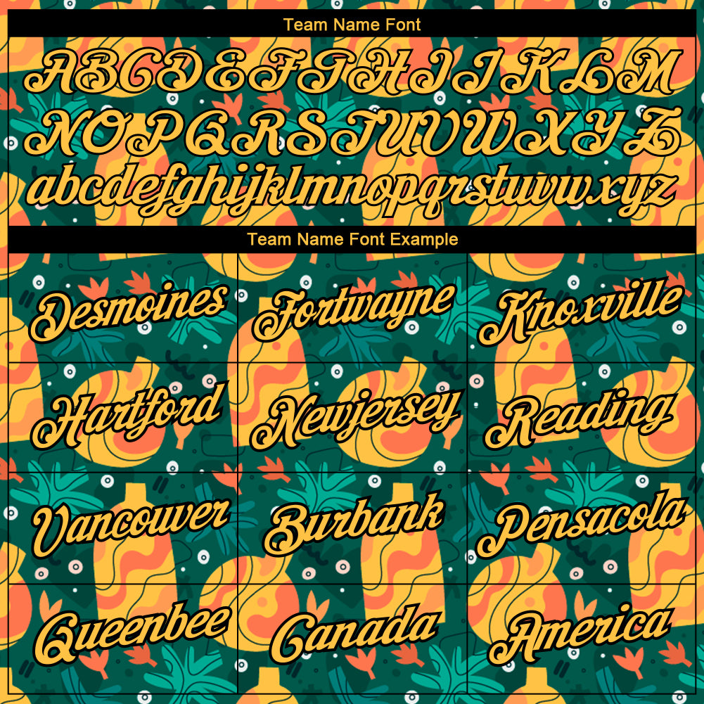 Custom Kelly Green Gold-Black 3D Pattern Design Abstract Doodle Performance T-Shirt