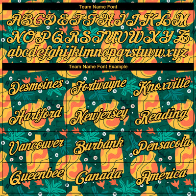 Custom Kelly Green Gold-Black 3D Pattern Design Abstract Doodle Performance T-Shirt