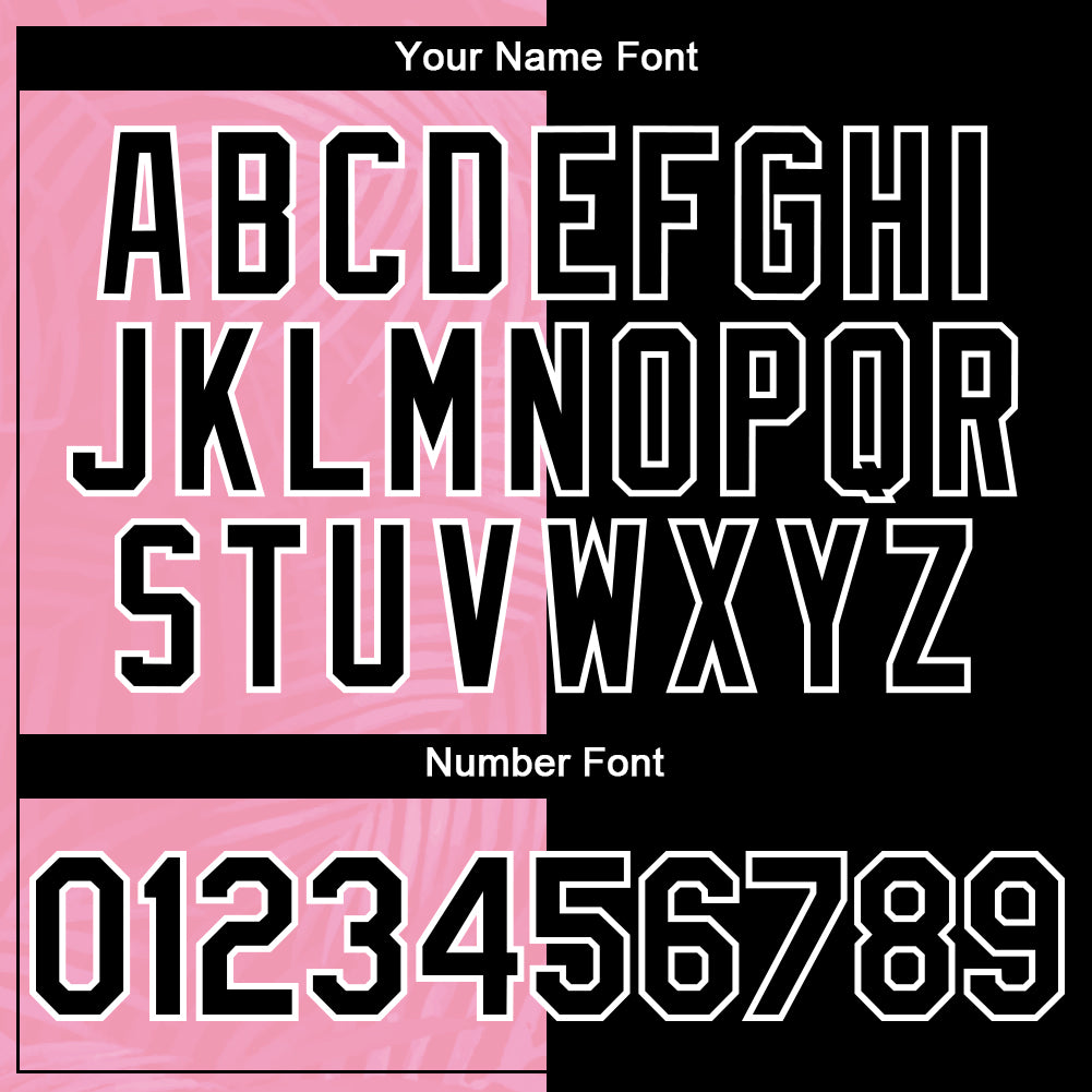 Custom Medium Pink Black-White 3D Pattern Design Tropical Hawaii Palm Leaves Authentic Baseball Jersey