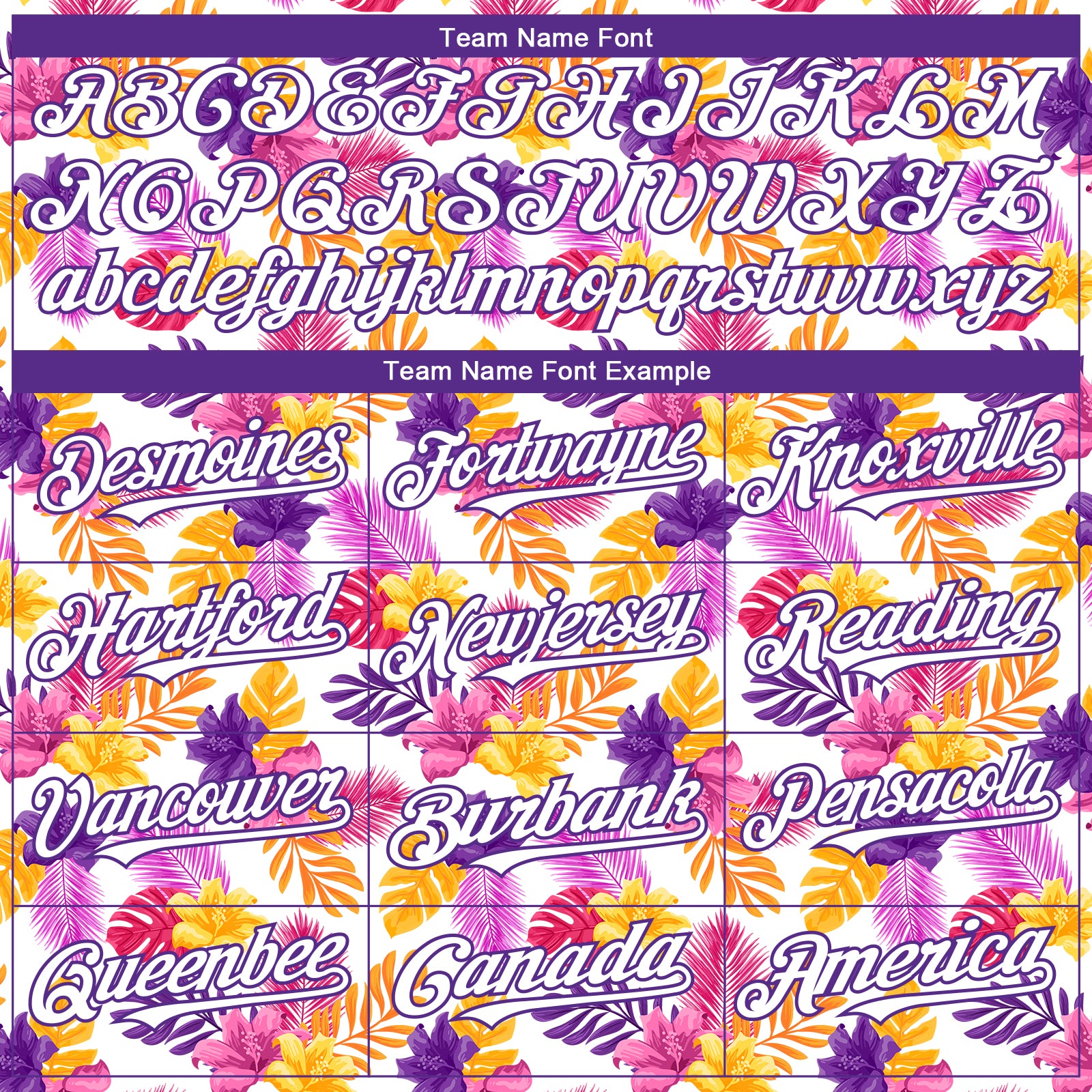 Custom White Purple 3D Pattern Design Tropical Flower And Hawaii Palm Leaves Authentic Baseball Jersey