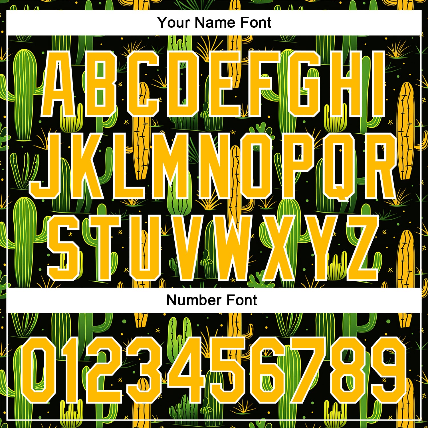 Custom Black Gold-White 3D Pattern Design Cactus Festival Authentic Baseball Jersey