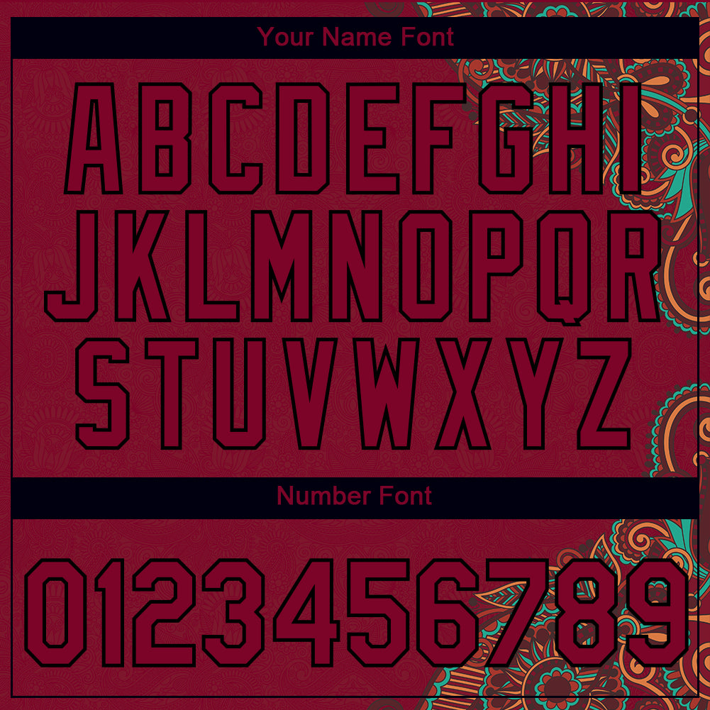 Custom Maroon Black 3D Pattern Floral Design Performance T-Shirt